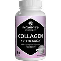 Produktbild von Vitamaze Collagen 300 mg und Hyaluron 100 mg Kapseln hochdosiert 60 Stück ohne Zusatzstoffe