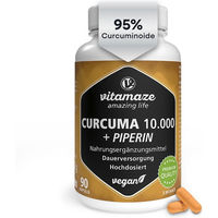 Produktbild von Vitamaze Curcuma Extrakt mit Piperin Hochdosierte Kapseln Vegan 90 Stück