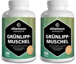 Vitamaze Grünlippmuschel 500 mg Kapseln ohne Zusatzstoffe 180 Stück – Bild 1 von 1