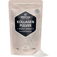 Produktbild von Vitamaze Kollagen Pulver mit Biotin und Vitamin C, Typ I & III, zuckerfrei und ohne Zusatzstoffe