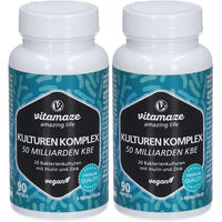 Produktbild von Vitamaze Kulturen Komplex mit 20 Bakterienkulturen, Inulin und Zink, vegane Kapseln
