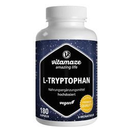 Vitamaze L-Tryptophan 500 mg hochdosiert vegan glutenfrei laktosefrei Kapseln 180 Stück – Bild 1 von 2