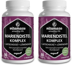 Vitamaze Leber Kur Mariendistel Komplex mit Artischocke und Löwenzahn vegan Kapseln – Bild 1 von 1