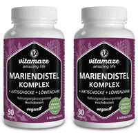 Produktbild von Vitamaze Leber Kur Mariendistel Komplex mit Artischocke und Löwenzahn vegan Kapseln
