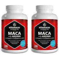 Produktbild von Vitamaze Maca 4:1 mit L-Arginin Kapseln ohne Zusatzstoffe 240 Stück