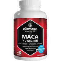Produktbild von Vitamaze Maca 4:1 und L-Arginin hochdosiert Kapseln 240 Stück