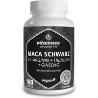 Produktbild von Vitamaze Maca Schwarz L-Arginin Tribulus Ginseng Komplex Kapseln 180 Stück glutenfrei laktosefrei ohne Zusatzstoffe