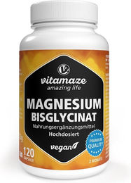 Vitamaze Magnesium Bisglycinat Kapseln vegan ohne Zusatzstoffe 120 Stück – Bild 1 von 4