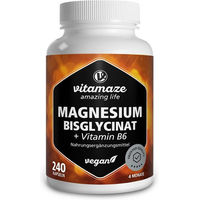 Produktbild von Vitamaze Magnesium Bisglycinat + Vitamin B6 Kapseln vegan