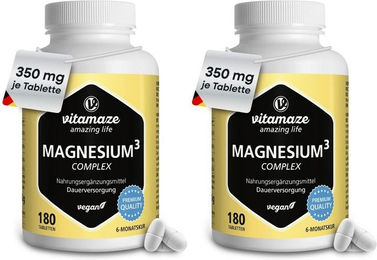 Vitamaze Magnesium Komplex 350 mg Tabletten 180 Stück vegan glutenfrei laktosefrei – Bild 1 von 1