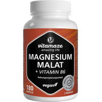 Produktbild von Vitamaze Magnesium Malat mit Vitamin B6 Kapseln vegan 180 Stück