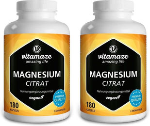 Vitamaze Magnesiumcitrat 360 mg Kapseln vegan 180 Stück – Bild 1 von 1