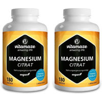 Produktbild von Vitamaze Magnesiumcitrat 360 mg Kapseln vegan 180 Stück