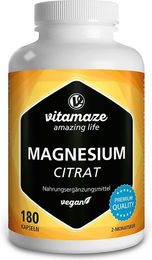 Vitamaze Magnesiumcitrat 360 mg vegan Kapseln 180 Stück – Bild 1 von 5