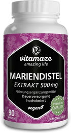 vitamaze Mariendistel Extrakt 500 mg hochdosiert vegan Kapseln 90 Stück – Bild 1 von 4