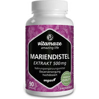 Produktbild von vitamaze Mariendistel Extrakt 500 mg hochdosiert vegan Kapseln 90 Stück