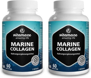 Vitamaze Marine Collagen Tabletten ohne Zusatzstoffe glutenfrei und laktosefrei 120 Stück – Bild 1 von 3
