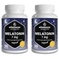 Produktbild von Vitamaze Melatonin 1 mg Tabletten vegan zuckerfrei 180 Stück