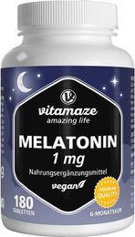 Vitamaze Melatonin 1 mg vegan Tabletten 180 Stück – Bild 1 von 2