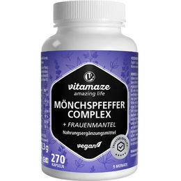 Vitamaze Mönchspfeffer Komplex mit Frauenmantel, Vitamin C und Folsäure, 270 Kapseln – Bild 1 von 1