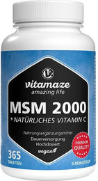 Vitamaze MSM 2000 mit Vitamin C und Acerola Tabletten vegan ohne Zusatzstoffe – Bild 1 von 2