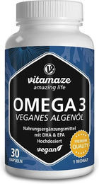 Vitamaze Omega-3 Algenöl Vegan Hochdosiert Kapseln 30 Stück – Bild 1 von 2