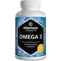Produktbild von VITAMAZE Omega 3 hochdosiert mit 1000 mg EPA 400 mg DHA, 90 Kapseln, glutenfrei und laktosefrei