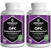 Produktbild von Vitamaze OPC Traubenkernextrakt mit Vitamin C hochdosiert 180 Kapseln