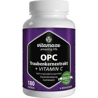 Produktbild von Vitamaze OPC Traubenkernextrakt mit Vitamin C hochdosiert 180 Kapseln