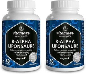 Vitamaze R-Alpha-Liponsäure 200 mg Kapseln vegan glutenfrei laktosefrei 60 Stück – Bild 1 von 1