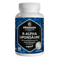 Produktbild von Vitamaze R-Alpha-Liponsäure 60 mg vegane Kapseln glutenfrei und laktosefrei