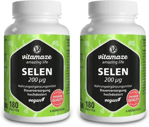 Vitamaze Selen Natriumselenit 200 µg hochdosiert vegan 180 Tabletten – Bild 1 von 1
