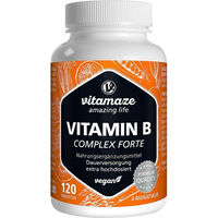 Produktbild von Vitamaze Vitamin B-Komplex extra hochdosiert vegan Tabletten 120 Stück für Erwachsene und Kinder