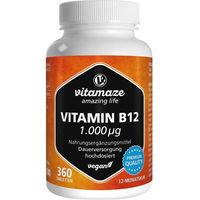 Produktbild von Vitamaze Vitamin B12 1.000 µg hochdosiert vegan Tabletten 360 Stück