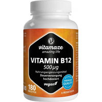 Produktbild von Vitamaze Vitamin B12 500 µg hochdosiert vegan Tabletten 180 Stück