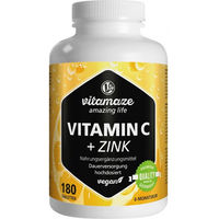 Produktbild von Vitamaze Vitamin C 1000 mg mit Zink Ascorbinsäure vegan Tabletten 180 Stück für Erwachsene