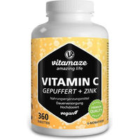 Produktbild von Vitamaze Vitamin C gepuffert 1000 mg und Zink Tabletten vegan ohne Zusatzstoffe 360 Stück