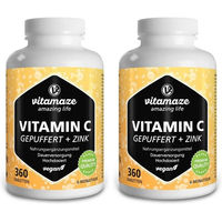 Produktbild von Vitamaze Vitamin C gepuffert und Zink Tabletten vegan ohne Zusatzstoffe 360 Stück