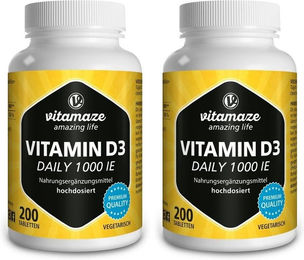 Vitamaze Vitamin D3 1000 I.E. Tabletten vegetarisch 200 Stück – Bild 1 von 1
