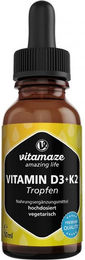 Vitamaze Vitamin D3 K2 Tropfen hochdosiert 1000 IE 10 µg vegan 50 ml – Bild 1 von 4
