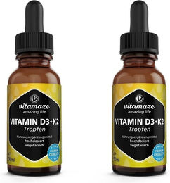 Vitamaze Vitamin D3 + K2 Tropfen hochdosiert vegetarisch ohne Zusatzstoffe – Bild 1 von 1