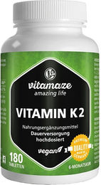 Vitamaze Vitamin K2 MK-7 200 µg hochdosiert vegan Tabletten 180 Stück – Bild 1 von 2