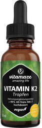Vitamaze Vitamin K2 MK-7 Tropfen hochdosiert vegan 200 ml – Bild 1 von 1