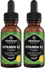Vitamaze Vitamin K2 MK-7 Tropfen vegan hochdosiert 20 µg – Bild 1 von 1