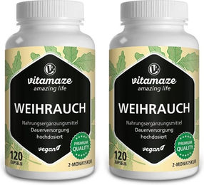 Vitamaze Weihrauch Boswellia Kapseln vegan ohne Zusatzstoffe 120 Stück – Bild 1 von 1