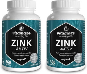 Vitamaze Zink Bisglycinat 25 mg Tabletten vegan ohne Zusatzstoffe 180 Stück – Bild 1 von 2