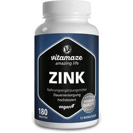 Vitamaze Zink Gluconat 25 mg hochdosiert vegan Tabletten 180 Stück – Bild 1 von 2