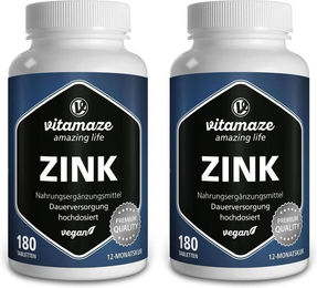 Vitamaze Zink Gluconat Tabletten vegan ohne Zusatzstoffe 180 Stück – Bild 1 von 1