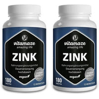 Produktbild von Vitamaze Zink Gluconat Tabletten vegan ohne Zusatzstoffe 180 Stück