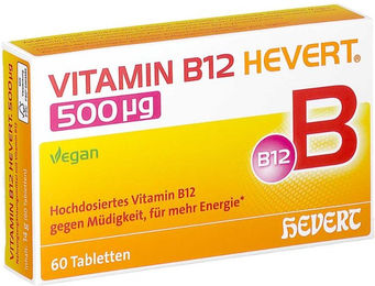 Vitamin B12 Hevert 500 µg Tabletten vegan vegetarisch für Erwachsene 60 Stück – Bild 1 von 1